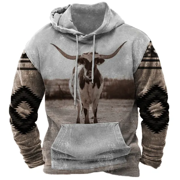 Aztec Cowboy Men's Hoodie - Kalesafe.com 
