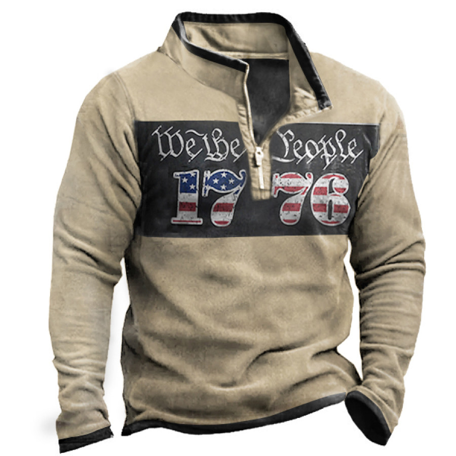 

Men's 1776 USA Distressed Print Winter Sweatshirt