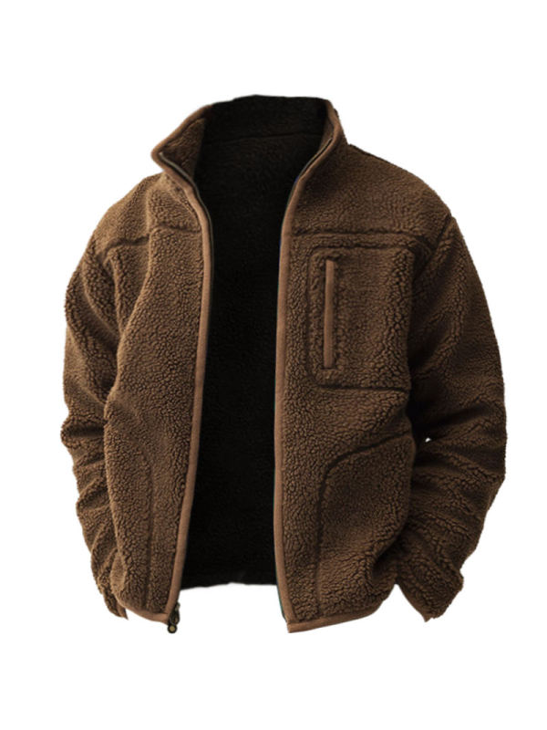 Men's Outdoor Fleece Insulated Pocket Jacket