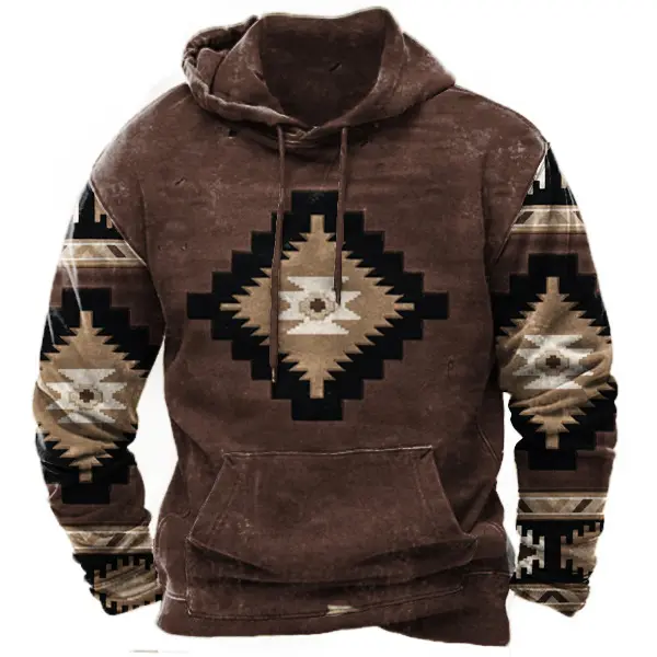 Aztec Cowboy Men's Hoodie - Kalesafe.com 