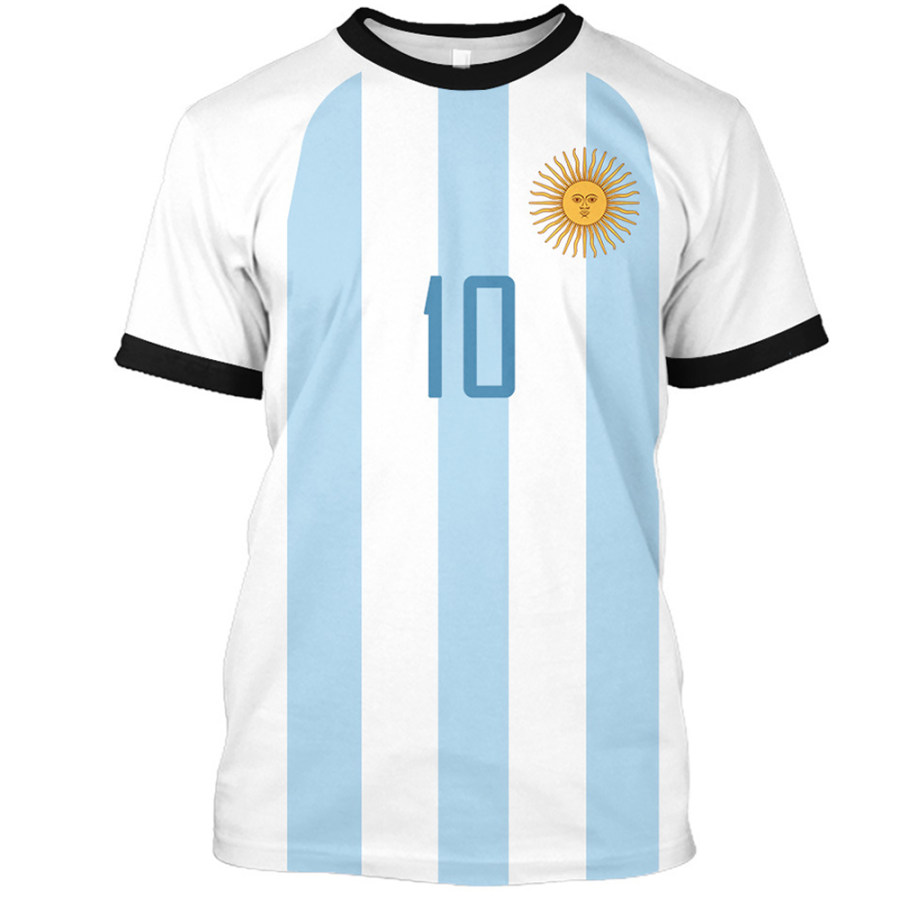 

Men's 2022 World Cup Argentina Flag Soccer T-Shirt