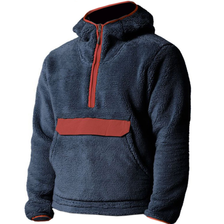 

Men's Outdoor Fleece Warm Zipper Hoodie Pocket Casual Sweatshirt