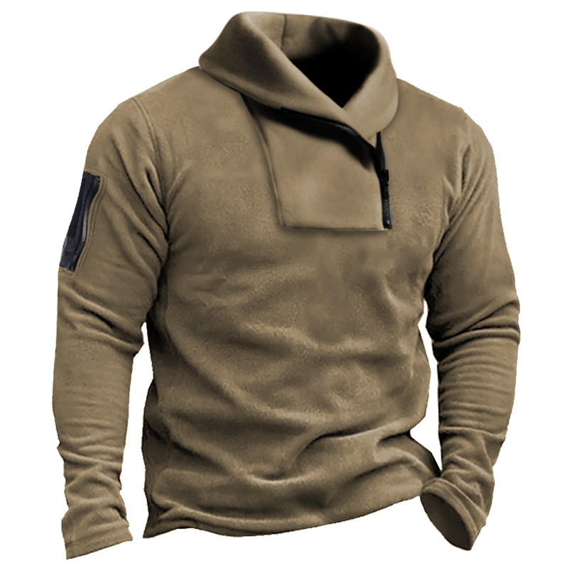 Men's Vintage Outdoor Training Chic Zipper Pocket Tactical Sweatshirt