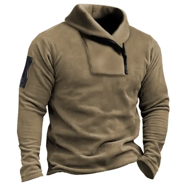 Men's Vintage Outdoor Training Zipper Pocket Tactical Sweatshirt - Sanhive.com 