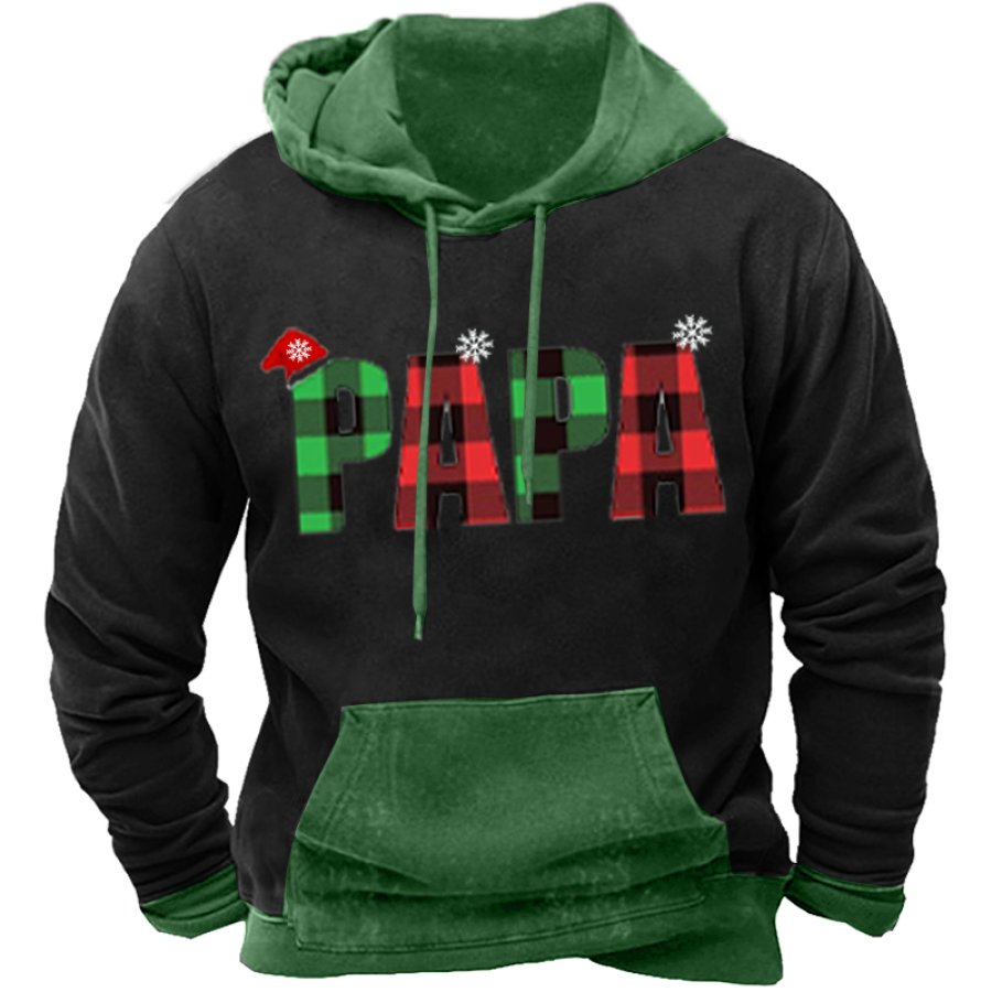 

Men's Christmas PAPA Plaid Print Hoodie