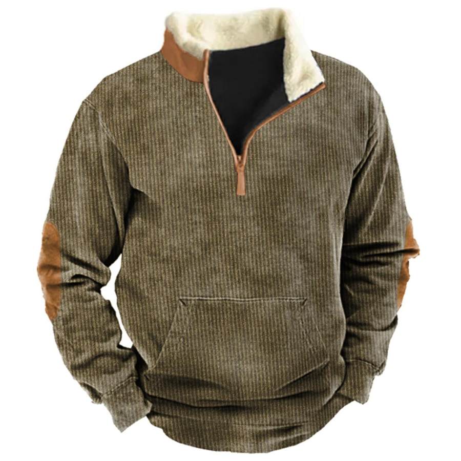 

Men's Vintage Corduroy Quarter Zip Sweatshirt