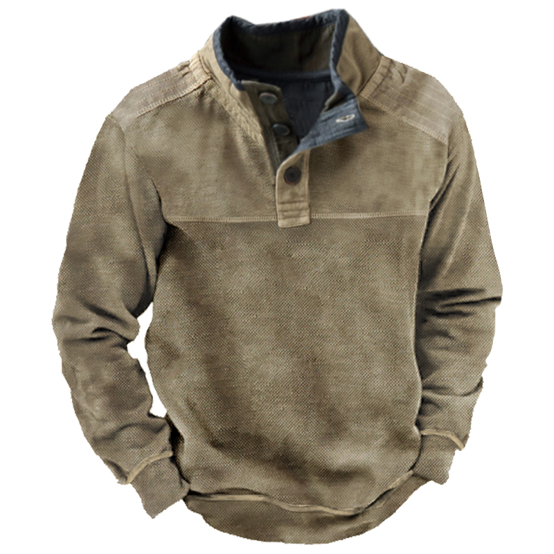 Men's Outdoor Casual Stand Collar Chic Long Sleeve Sweatshirt