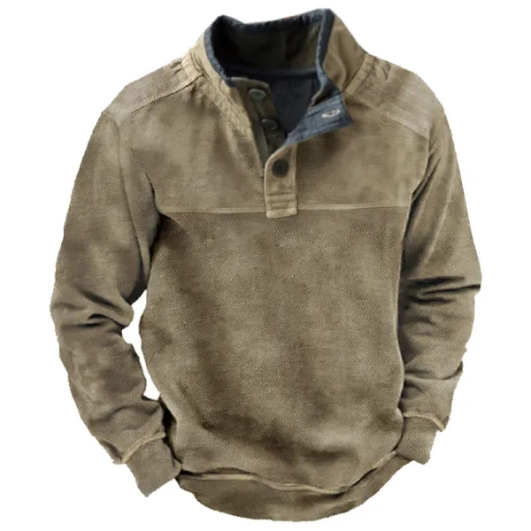 Men's Outdoor Casual Stand Collar Long Sleeve Sweatshirt - Cotosen.com