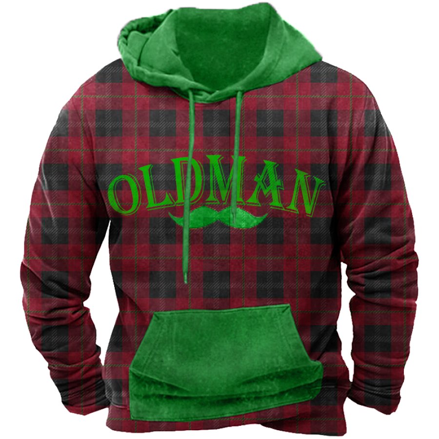 

Men's Bearded Old Man Christmas Gift Pocket Hoodie