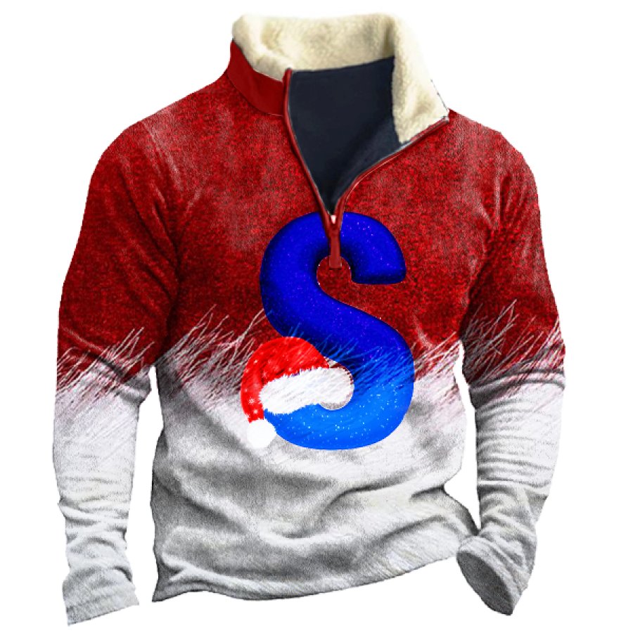 

Men's Christmas Gift Zip Mock Neck Sweatshirt