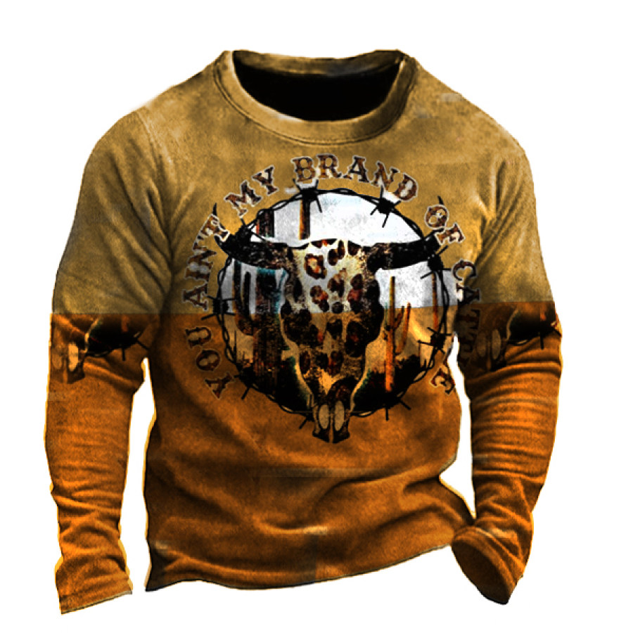 

Men's Vintage Bohemian Western Cowboy Ethnic Print T-Shirt
