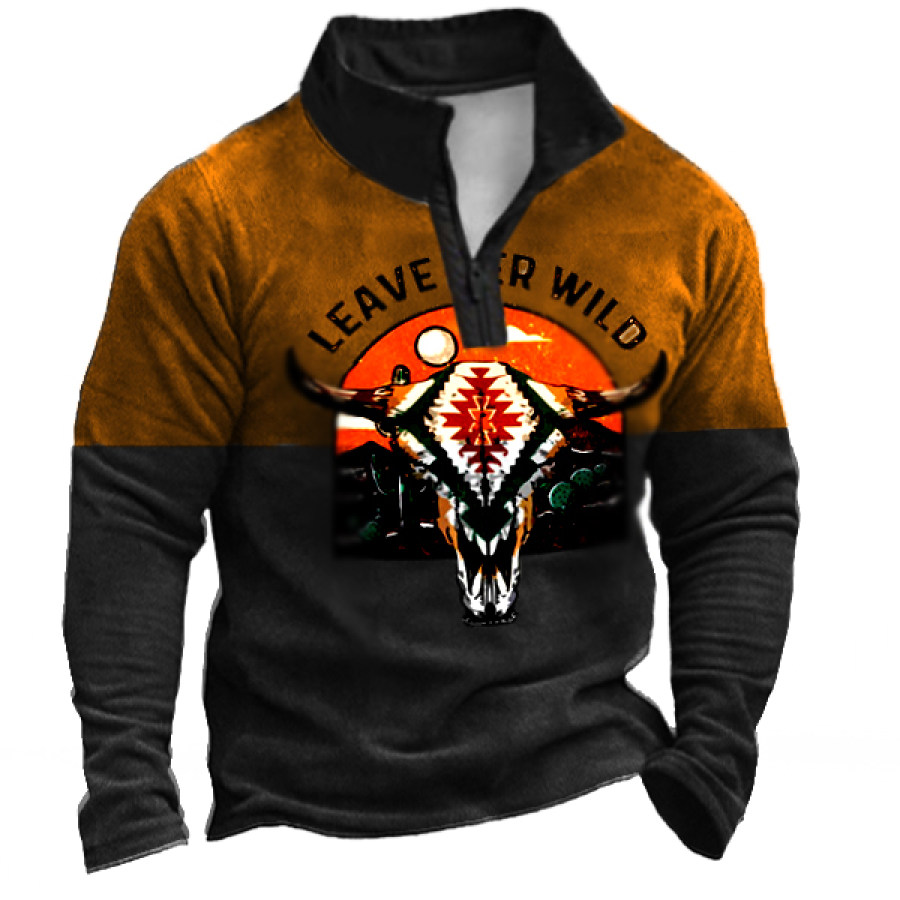

Men's Yellowstone Western Cowboy Print Vintage Sweatshirt T-Shirt