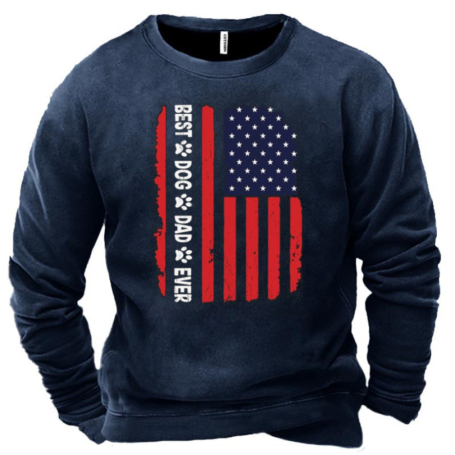 

USA Flag Best Dog Dad Men's Sweatshirt