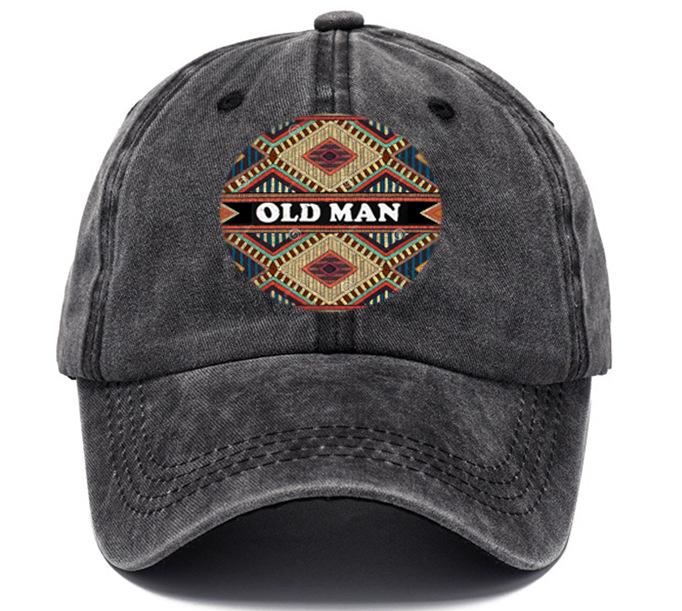 Men's Retro Old Man Chic Ethnic Print Sun Hat