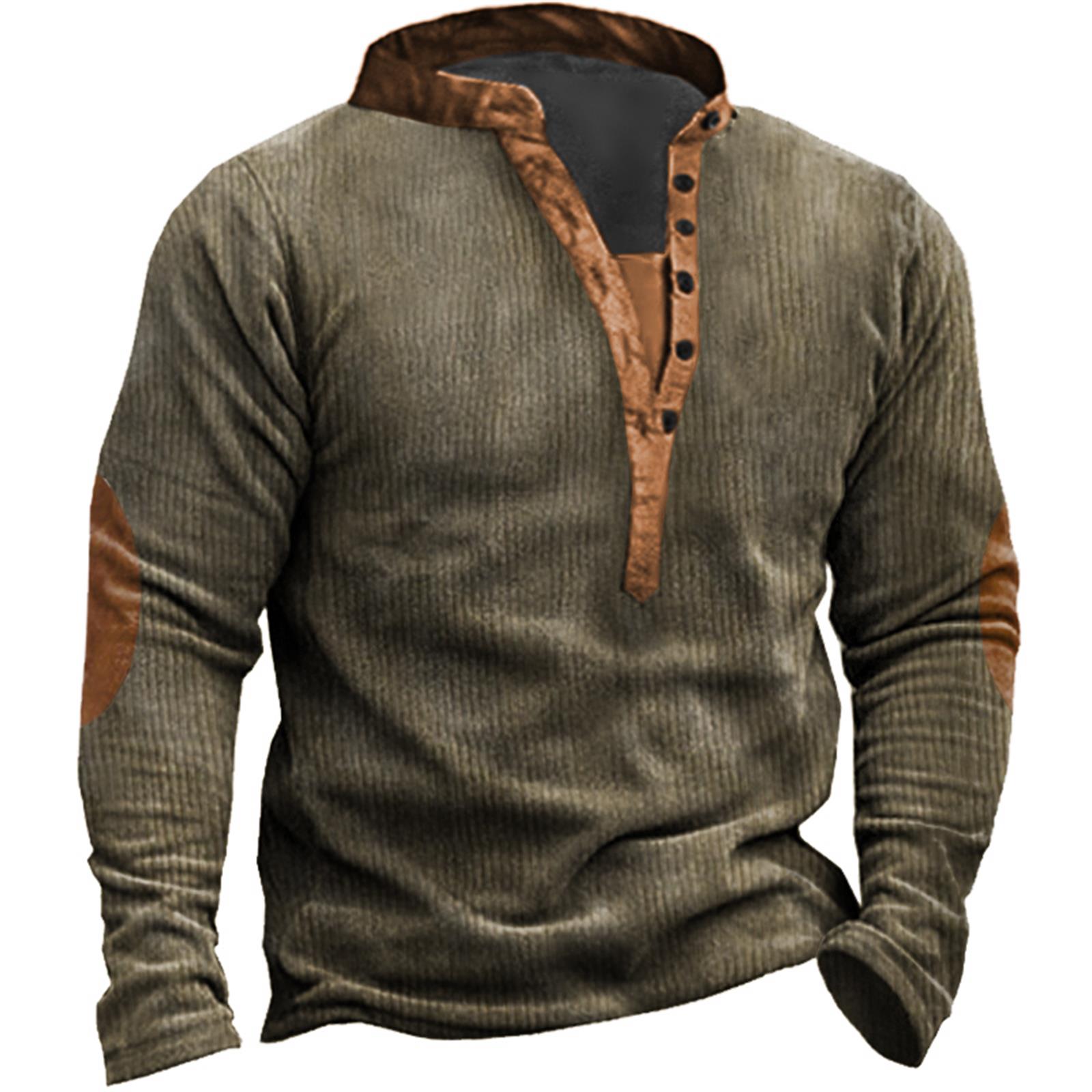 Men's Outdoor Tactical Henley Chic Sweatshirt