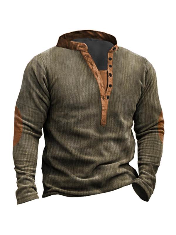 Men's Outdoor Tactical Henley Sweatshirt