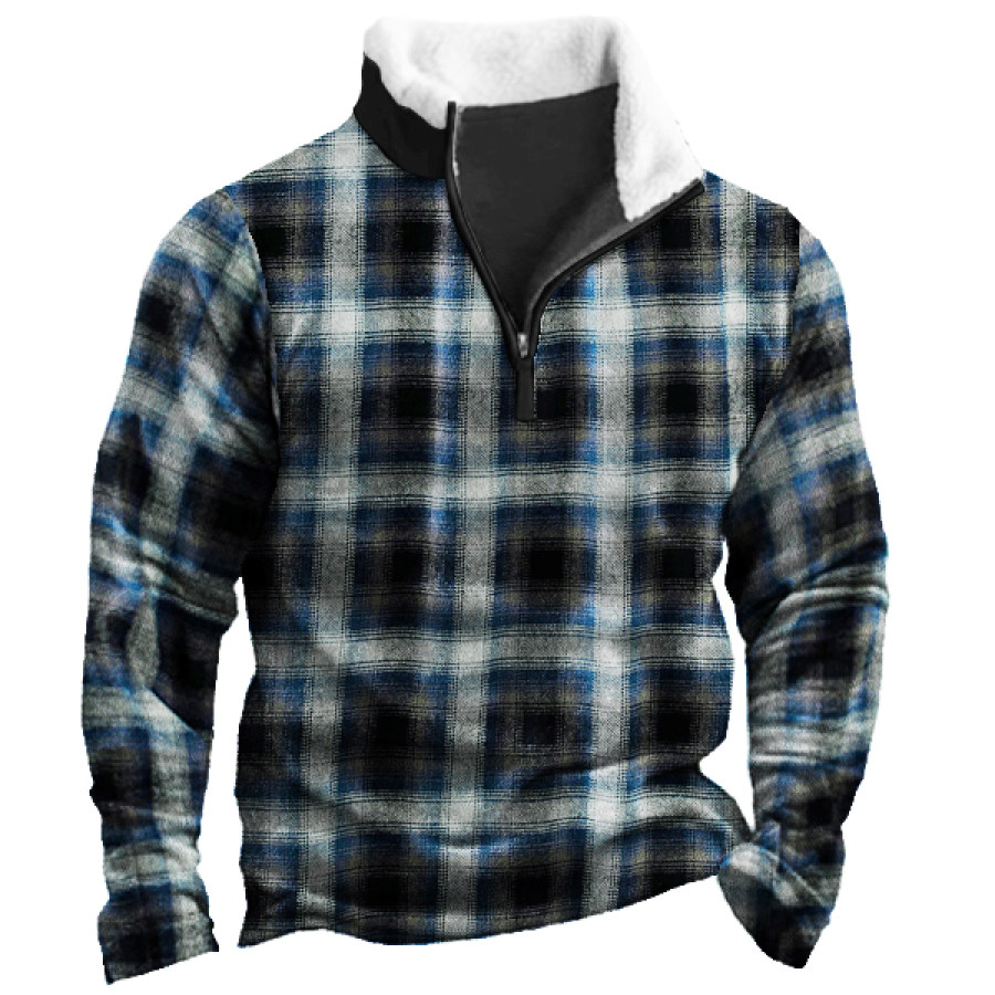 

Men's Winter Warm Plaid Casual Sweatshirt