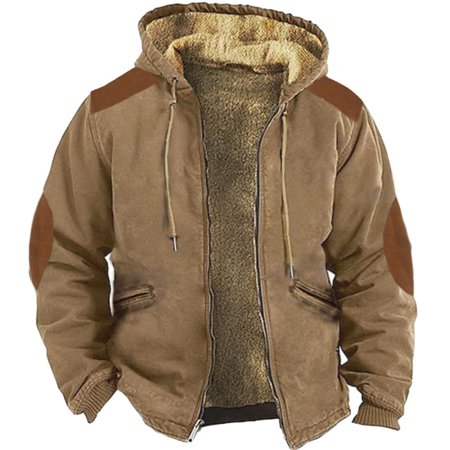

Men's Casual Hoodie Color Contrast Winter Tactical Jacket