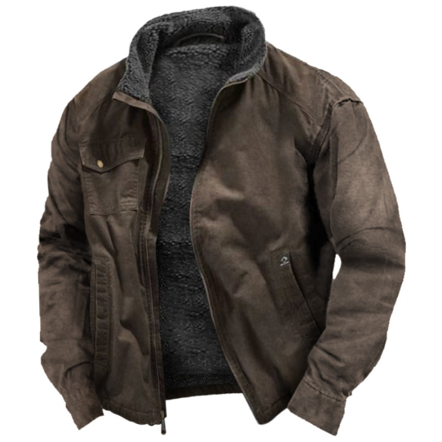 

Men's Vintage Outdoor Fleece Lined Thermal Pocket Jacket
