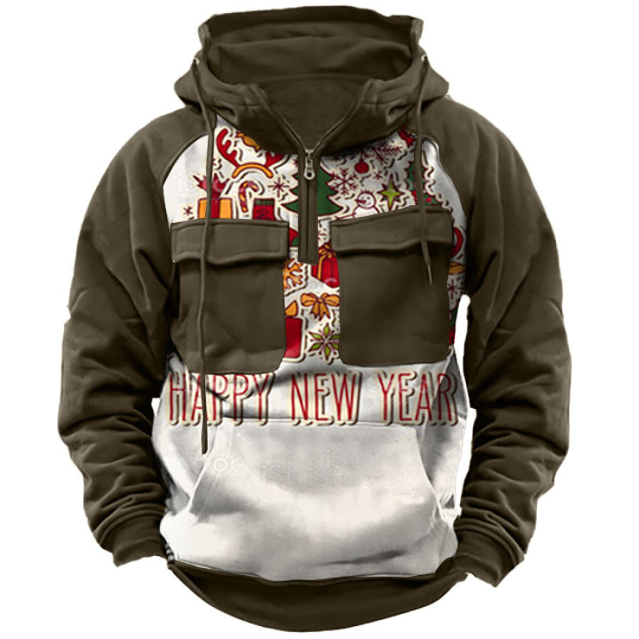 

Merry Christmas And Happy New Year Print Hoodie