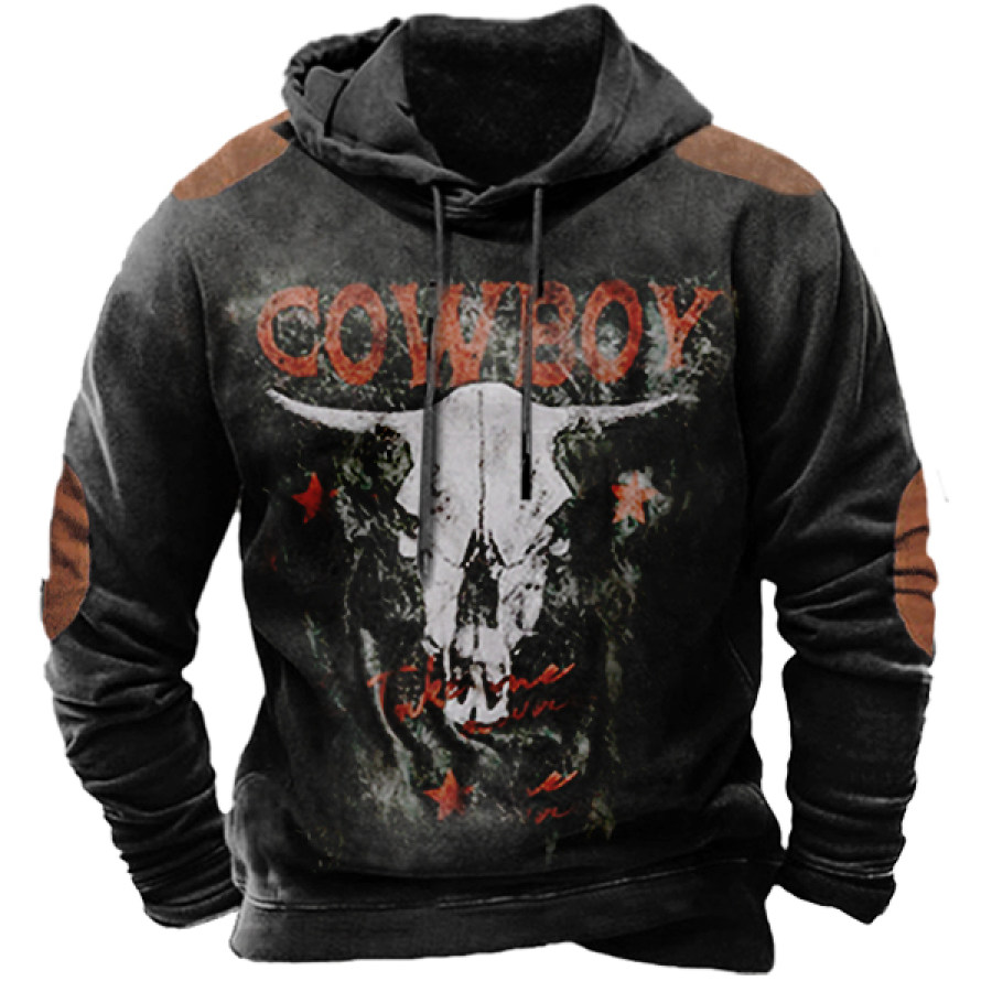 

Men's Western Cowboy Casual Printed Hoodie