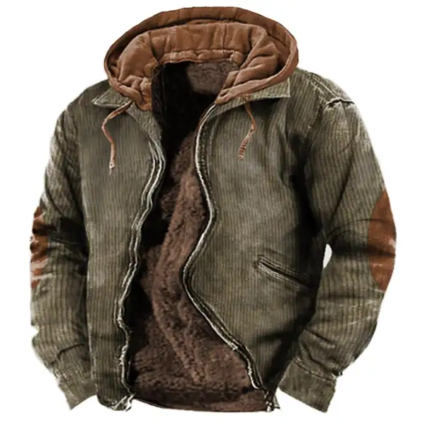Men's Outdoor Tactical Plus Fleece Warm Thick Hooded Jacket - Mosaicnew.com 
