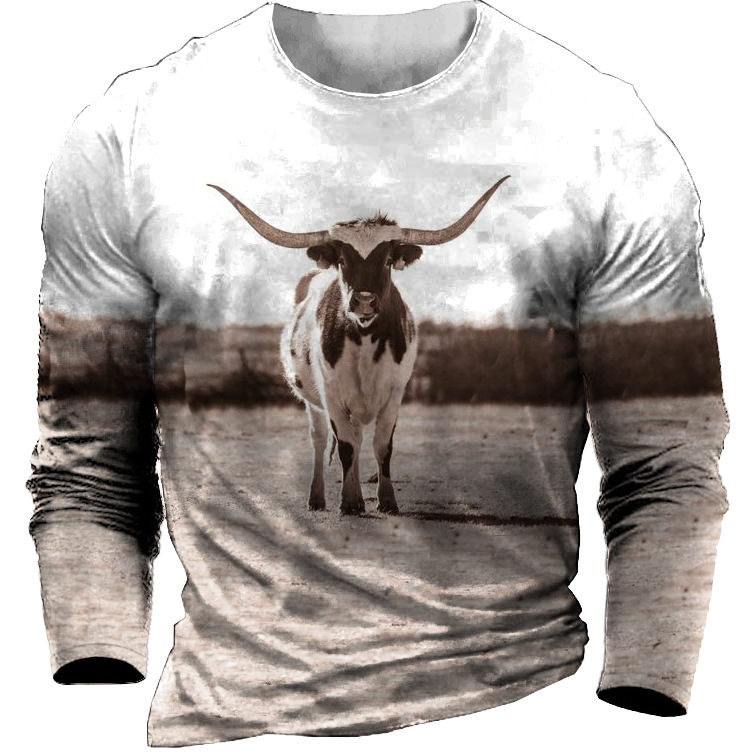 Cowboy Aztec Men's Long Sleeve Chic T-shirt