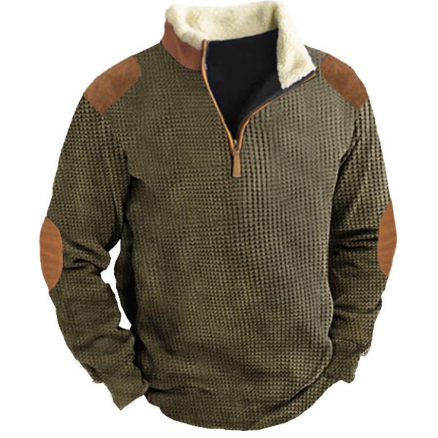 

Men's Vintage Waffle Quarter Zip Sweatshirt