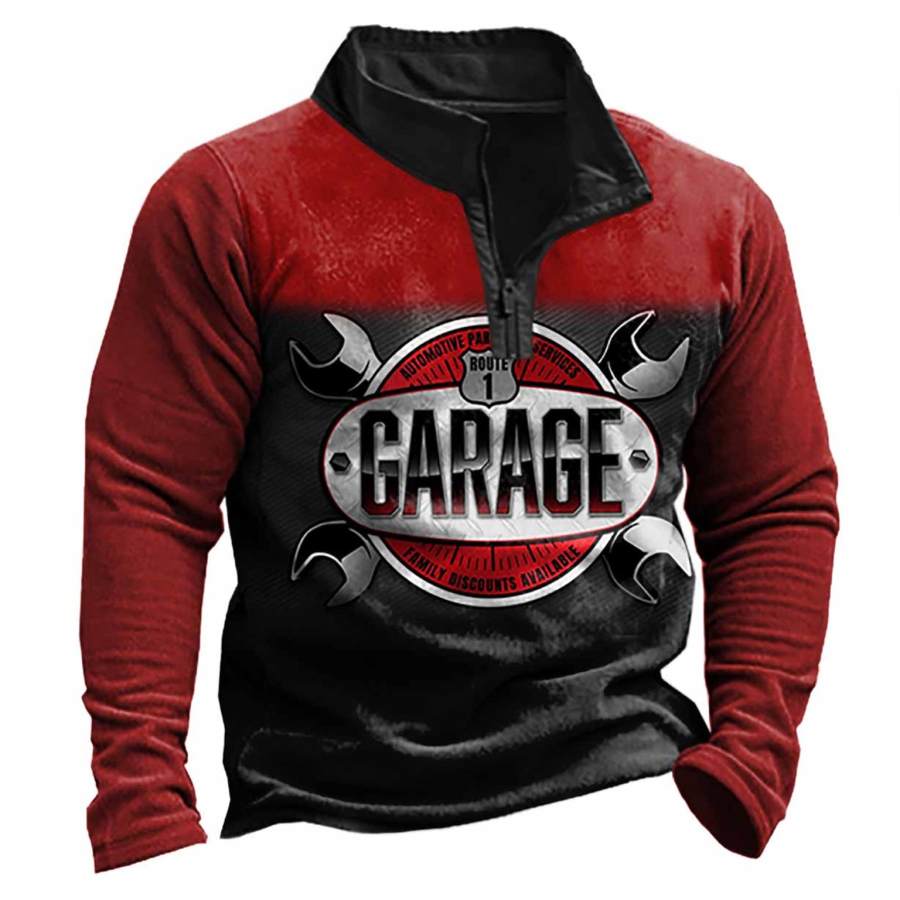 

Men's Outdoor Garage Print Quarter Zip Sweatshirt