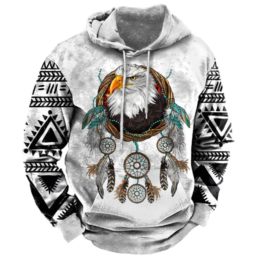 

Men's Western Eagle Native American Dream Catcher Print Hoodie