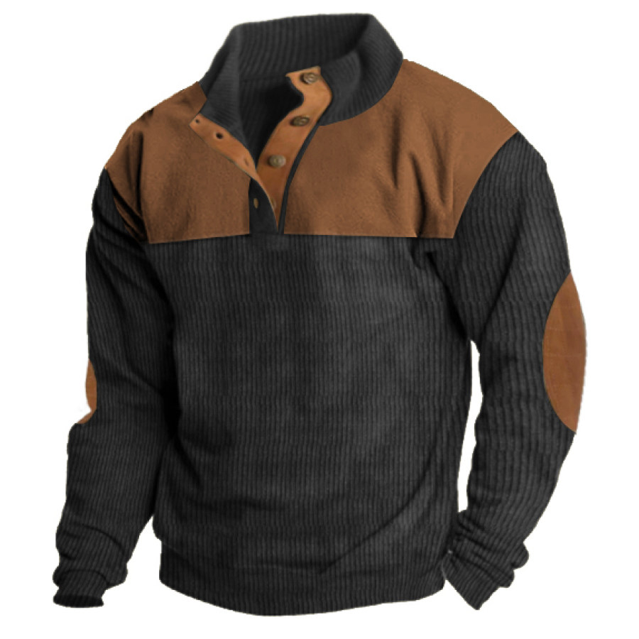 

Men's Outdoor Tactical Color Contrast Stand Collar Sweatshirt