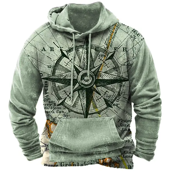 Pirate Ship Nautical Compass Men's Hoodie - Kalesafe.com 
