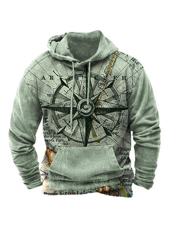 Pirate Ship Nautical Compass Men's Hoodie