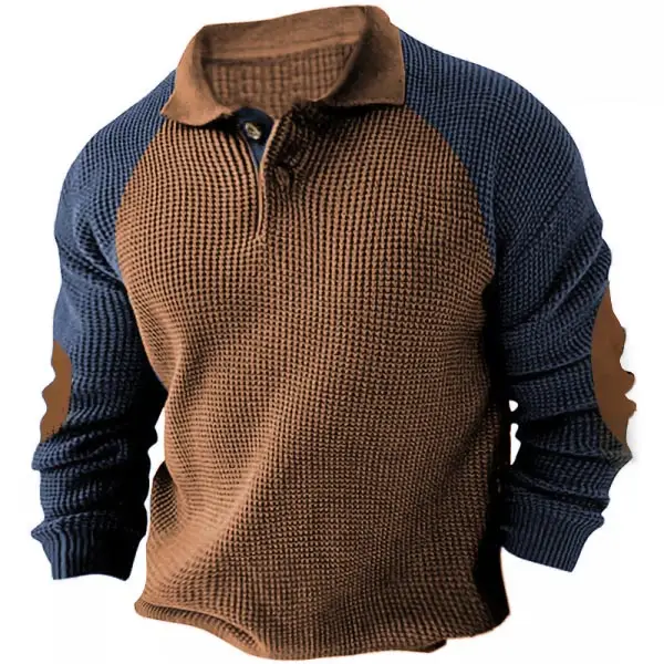 Men's Outdoor Raglan Sleeves Casual Polo Tee - Mosaicnew.com 