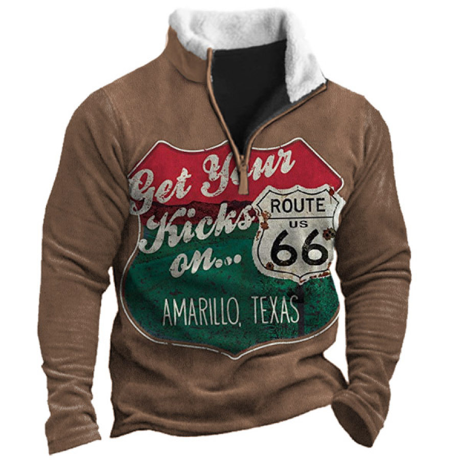 

Men's Outdoor Get Your Kicks On Route 66 Quarter Zip Sweatshirt