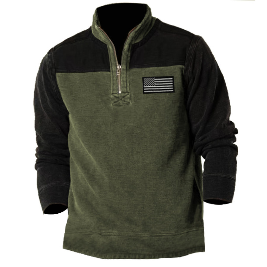 

Men's Outdoor Tactical American Flag Quarter Zip Sweatshirt