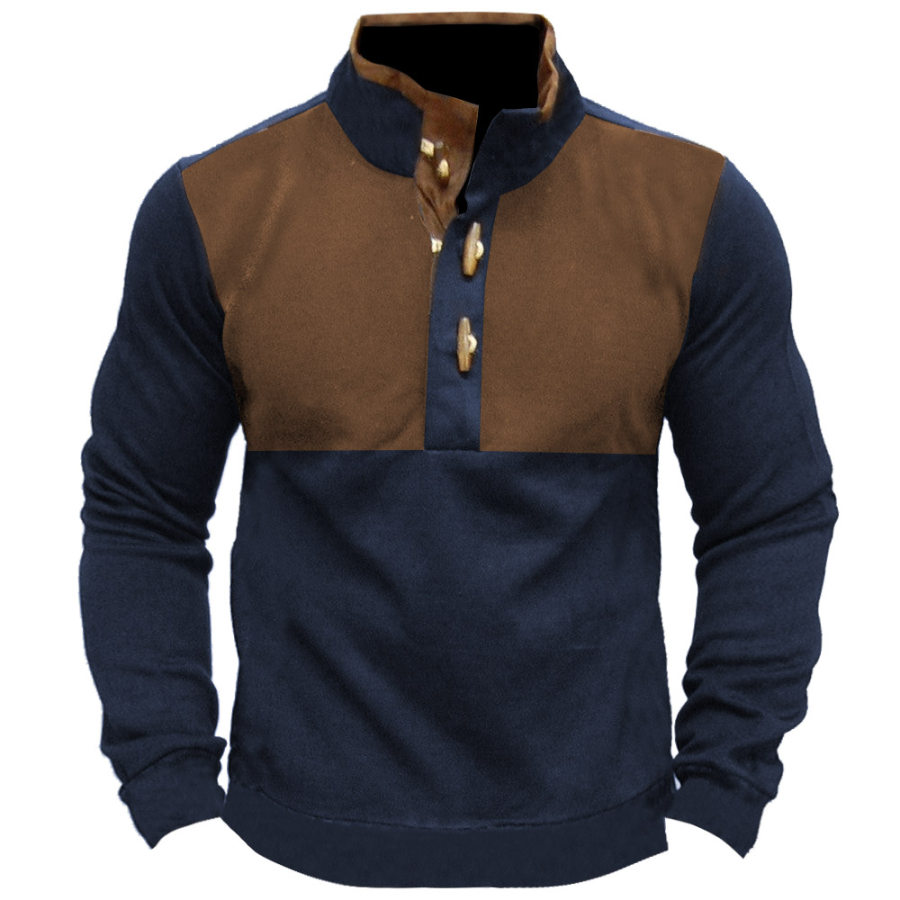 

Men's Outdoor Tactical Color Contrast Stand Collar Sweatshirt