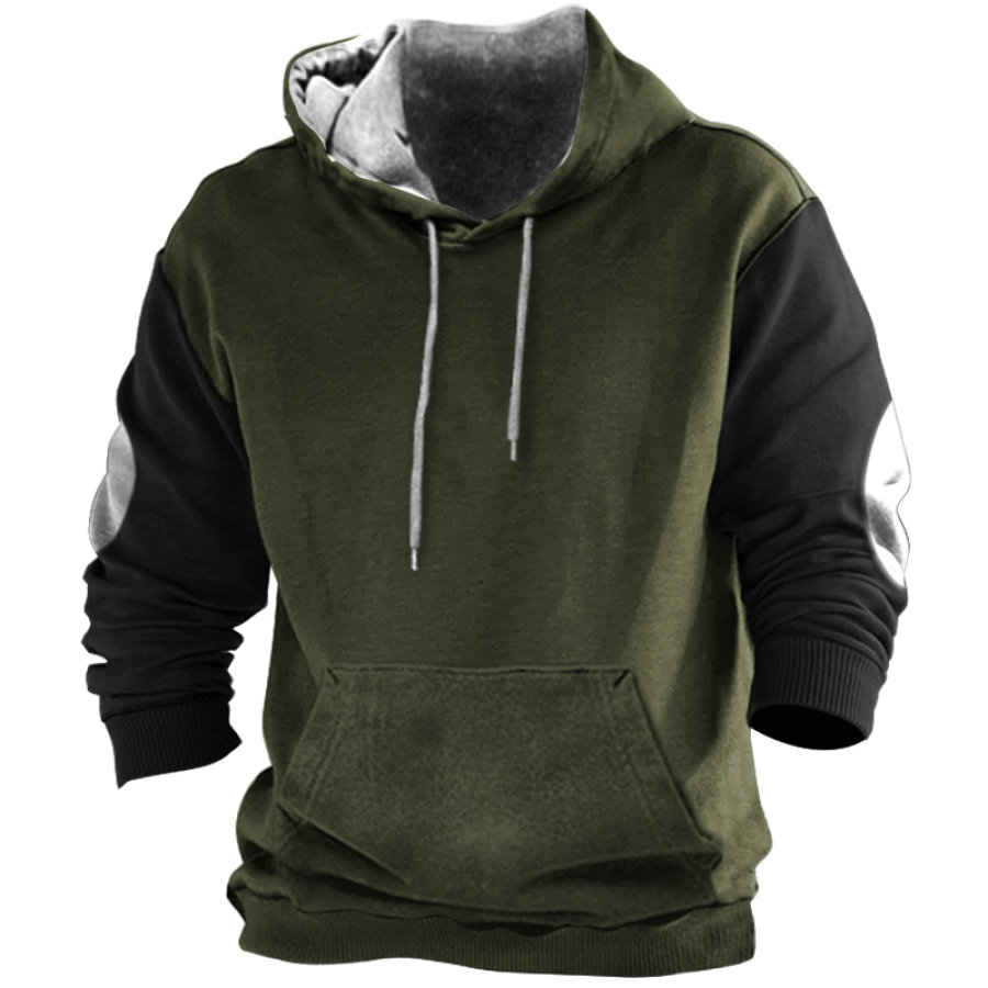 

Men's Retro Colorblock Casual Hoodie