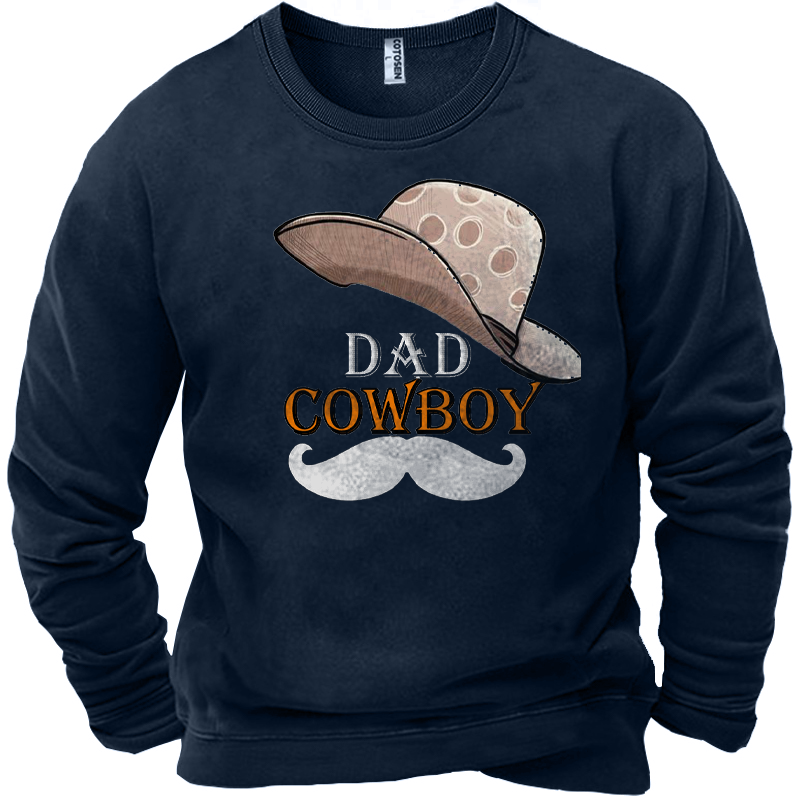 Cowboy Dad Men's Print Chic Crew Neck Sweatshirt
