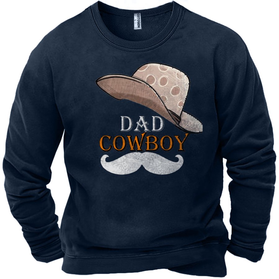 

Cowboy Dad Men's Print Crew Neck Sweatshirt