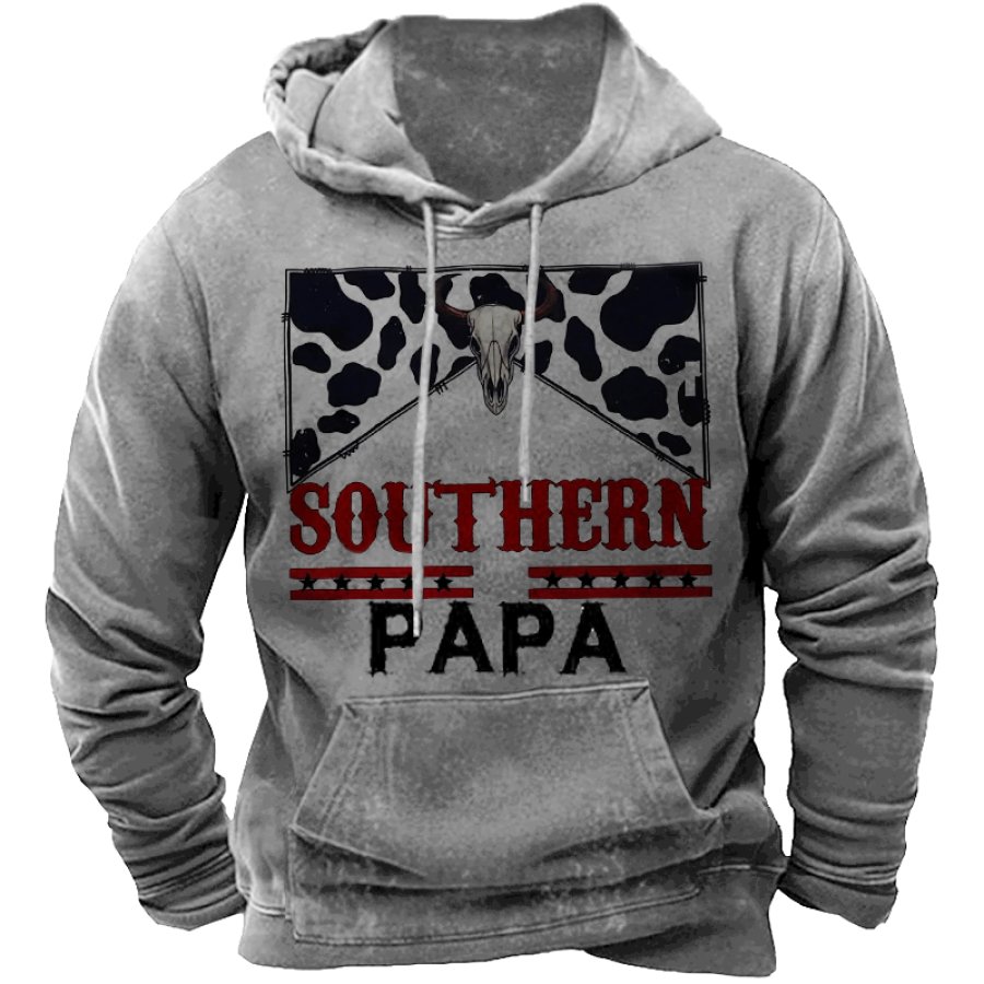 

Southern Papa Men's Vintage Cowboys Print Hoodie