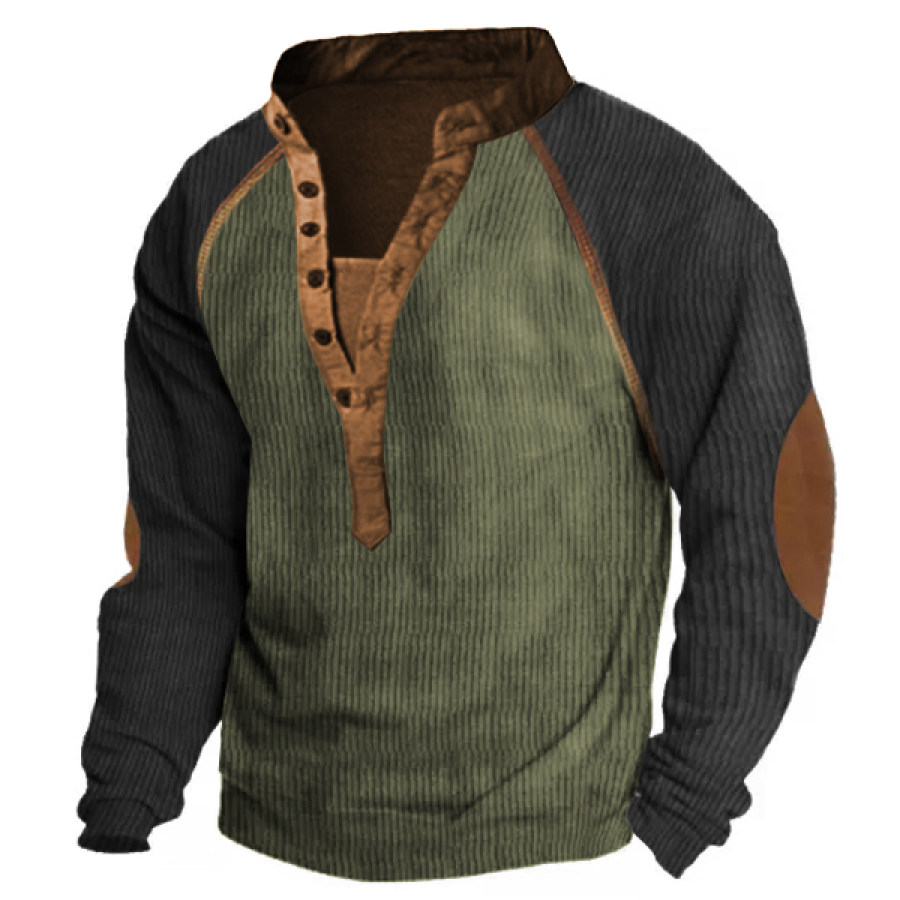

Men's Outdoor Tactical Colorblock Henley Sweatshirt