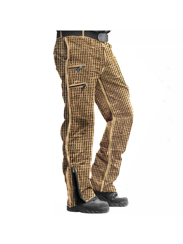 Men's Outdoor Multi-Zip Pocket Waffle Knit Tactical Casual Pants