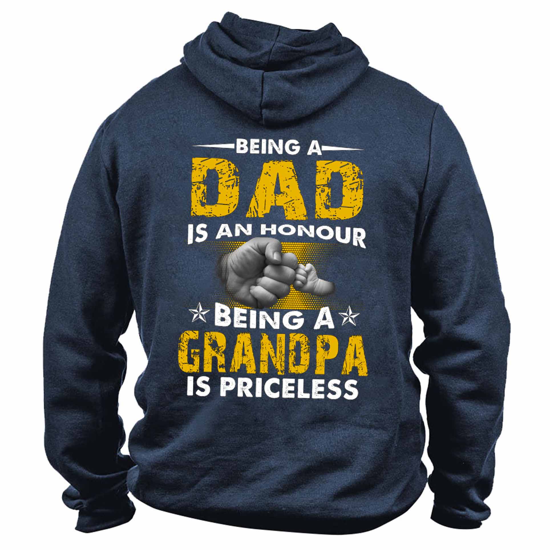 Men's Being A Dad Chic Is An Honor Being A Grandpa Is Priceless Print Hoodie
