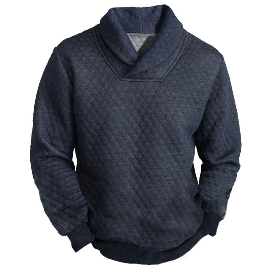 

Men's Outdoor Quilted Shawl Collar Sweatshirt