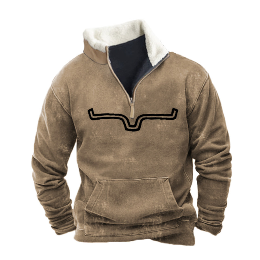 

Cowboy Aztec Men's Lapel Sweatshirt