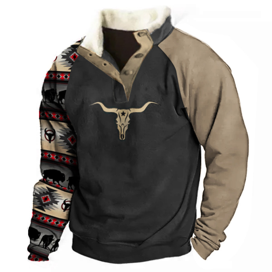 

Men's Outdoor Aztec Graphic Henley Sweatshirt
