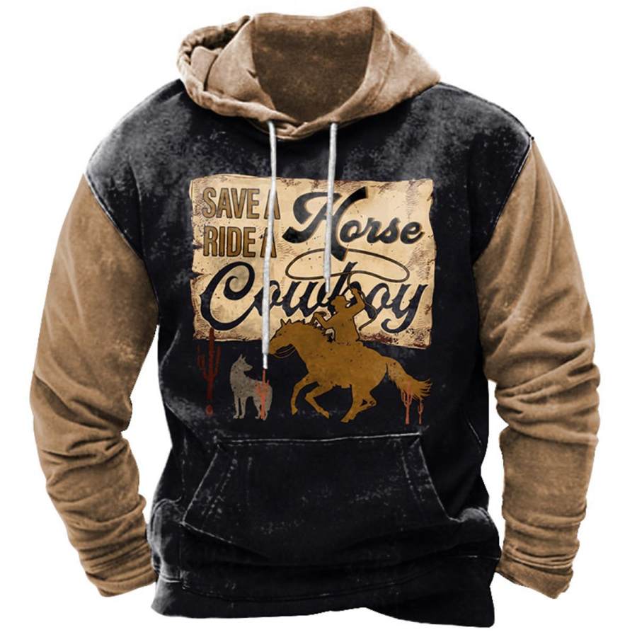 

Men's Vintage Save A Horse Ride A Cowboy Hoodie