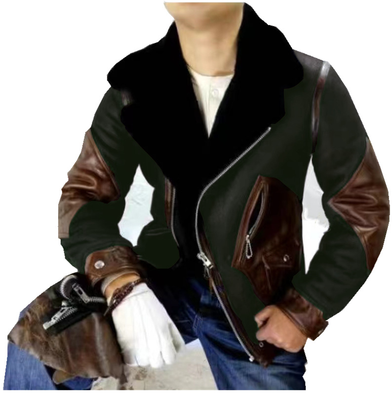 Men's Retro Lining Plus Chic Fleece Zipper Tactical Suede Zip Jacket