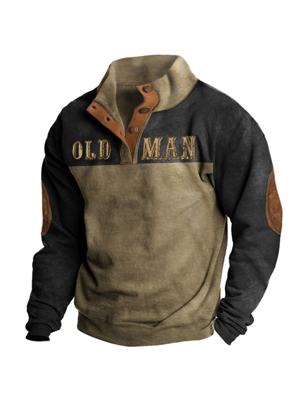 Men's Outdoor Old Men Tactical Henley Sweatshirt